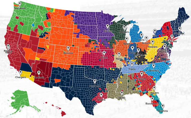 Carte franchises NFL