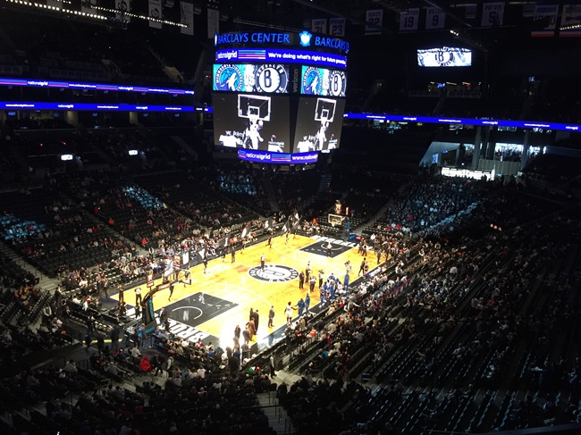 Vue tribunes barclays center new york