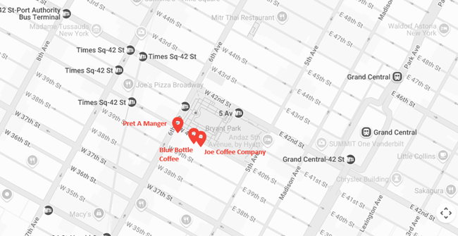 boire un café à Bryant Park